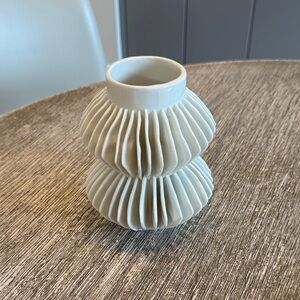 CB2 White Textured Ceramic Vase